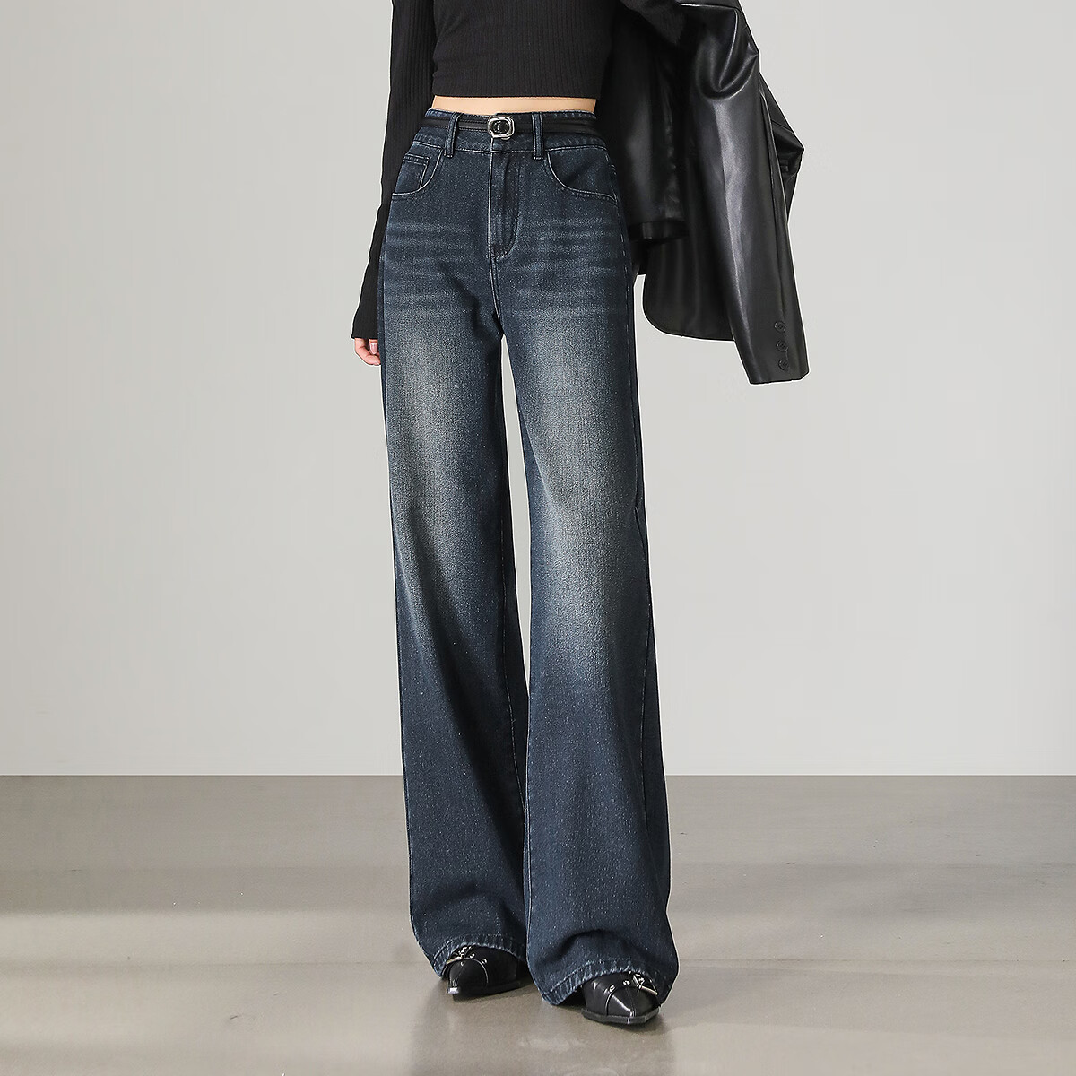 TonLion 2025 Autumn Winter Women's Loose Wide-Leg Denim Pants