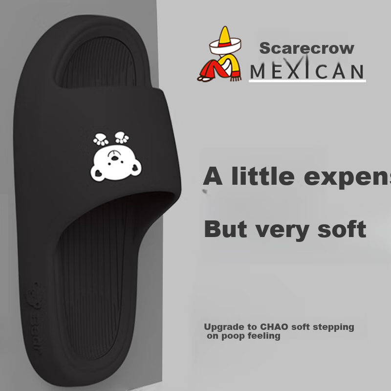 Шлепанцы MEXICAN для мужчин и женщин, домашние, утепленные, для осени и зимы, толстая подошва, для ванной, для помещений и улицы, парные, нескользящие, бесшумные, черные, размер 46-47