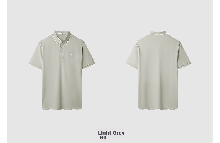 HLA Short-Sleeve Polo Shirt for Men, Light Business Fashion Cool-Feeling Printed Short-Sleeve for Summer 13