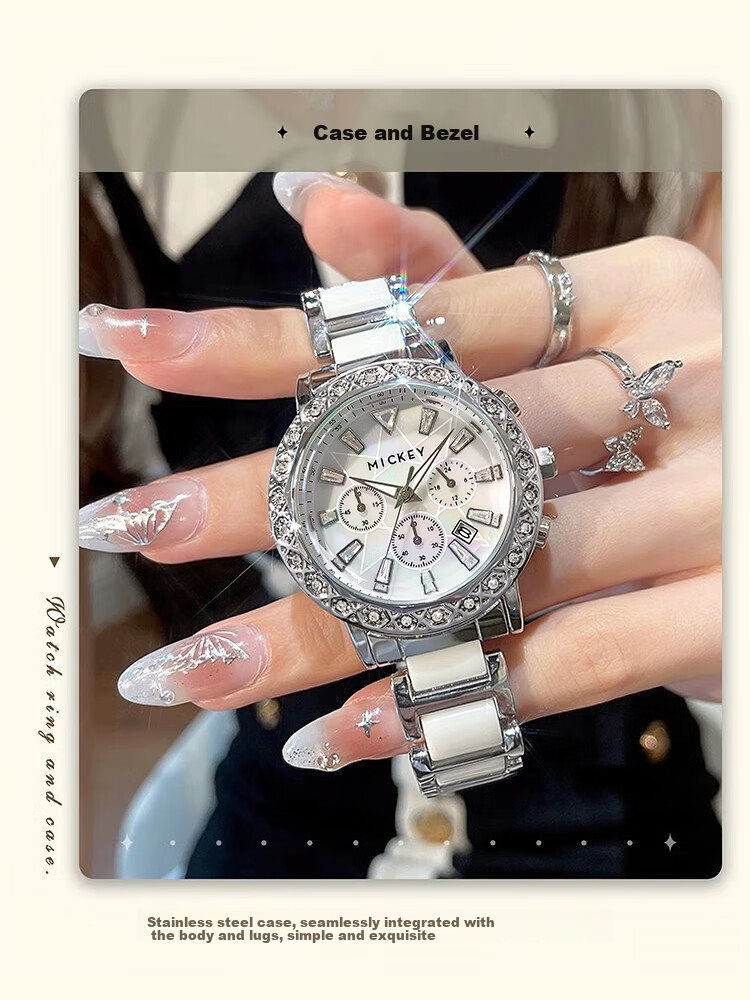 Disney Women's Watch, Fashionable Instagram Style, Youthful Wristwatch, Waterproof, Light Luxury, Niche Steel Strap, Ladies' Watch, Valentine's Day Gift 4