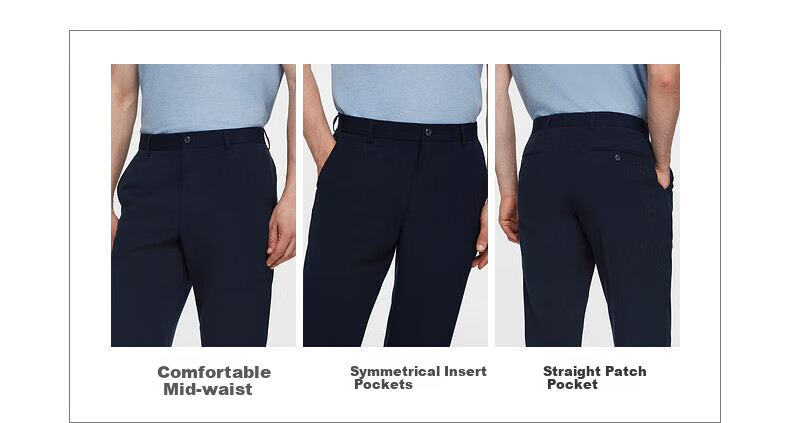 G2000 Men's Spring and Autumn Machine-Washable Easy-Care Crisp Four-Season Skin-Friendly Indigo Slim Fit Trousers 33 3