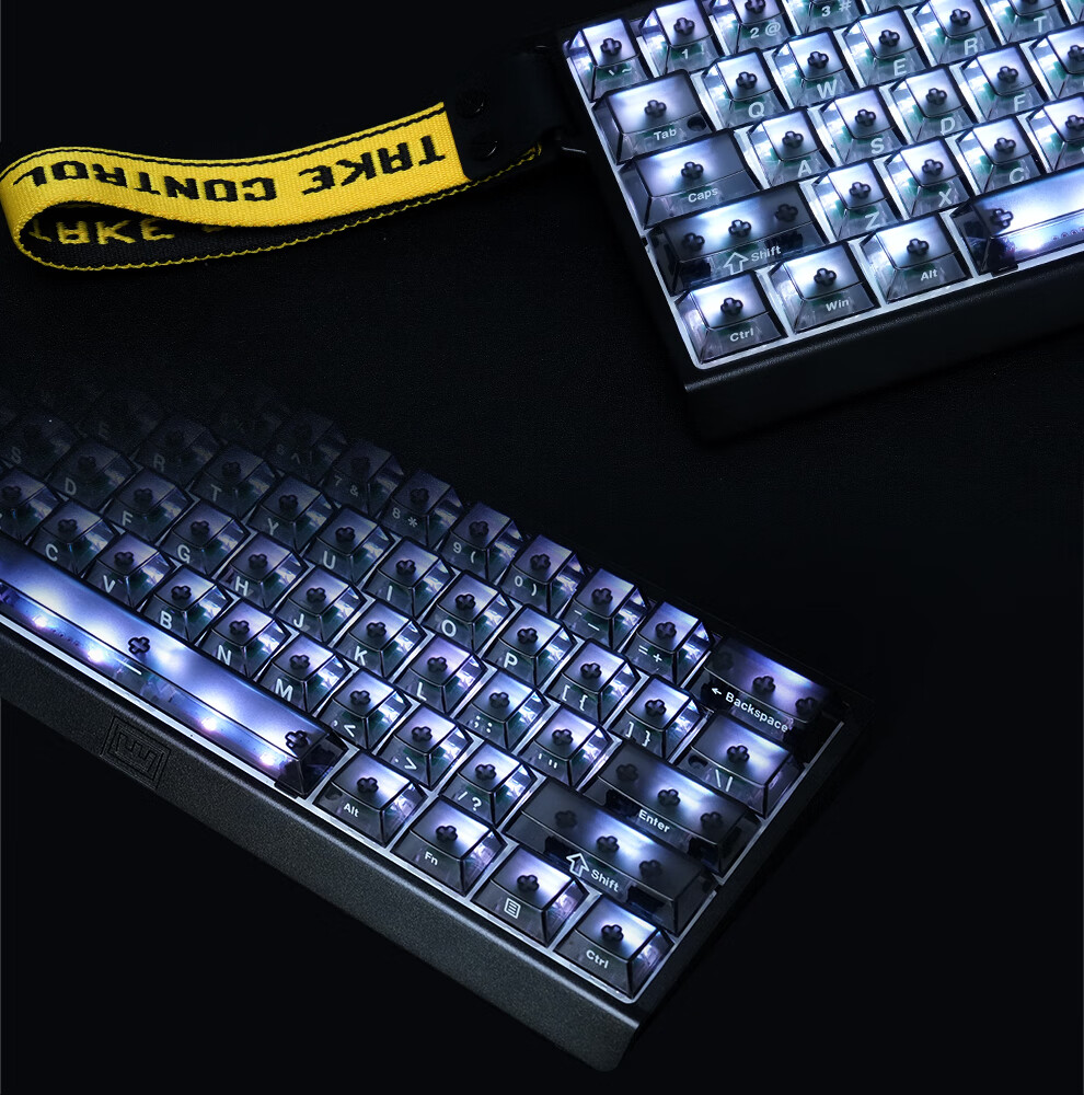 Zhenhuo Gaming Foggy Transparent Keycaps Transparent Wooting Little Bee Made68/75 Mechanical Magnetic Axis Keyboard Custom Side-Engraved 94 Keys - Purple 18