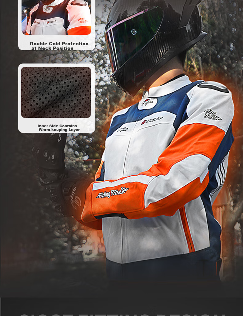 RidingTribe Motorcycle Winter Riding Suit, Anti-Fall Rider Gear, Windproof And Warm Clothing Set, All-Season Waterproof Racing Suit 4