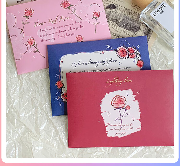 Jufu 3D Pop-Up Greeting Card High-End Foldable Rose Blessing Cute Confession Card Set for Girls Friends Birthday Graduation Anniversary 520 Gift 6