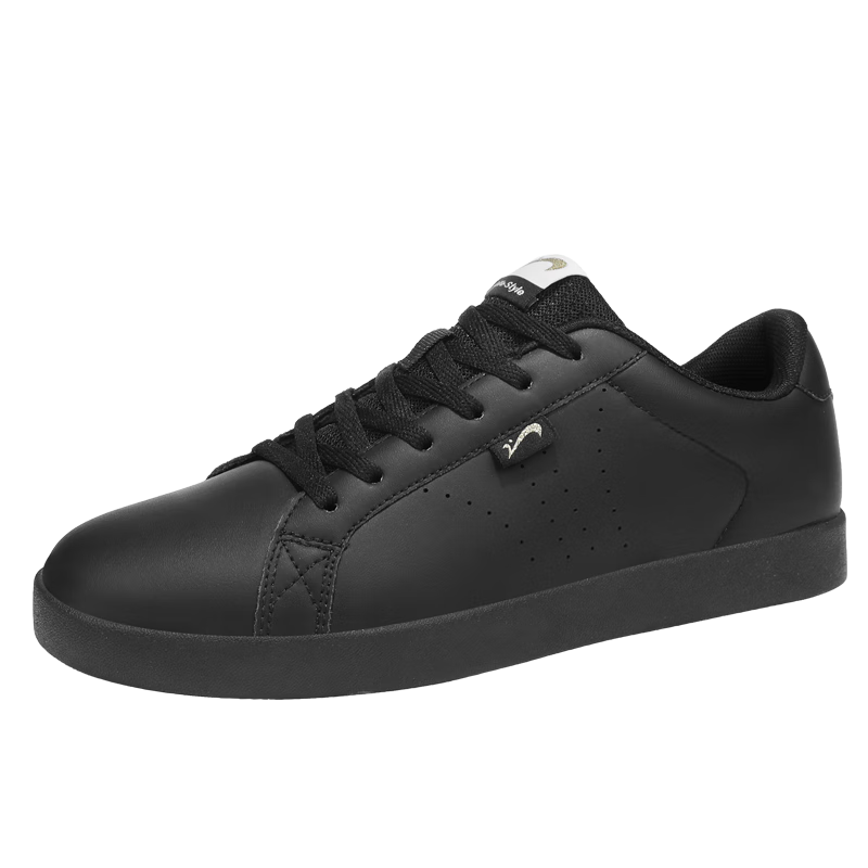 Guirenniao Men's Shoes, Spring And Summer Men's Casual Shoes, Trendy Skateboard White Sneakers, All Black, Size 40