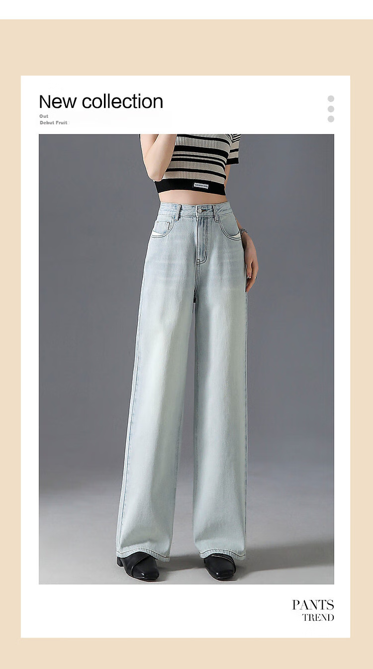 Dme [Juzhengrouwuzhao] Summer Street Style Influencer Fashion Straight-Leg Pants with Patchwork Pockets Cotton Denim Trousers for Wome 1