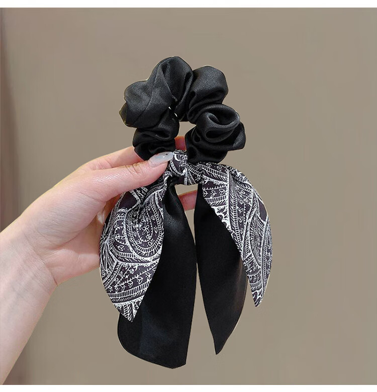 Xiangwan, Floral Butterfly Hair Tie, Vintage Ink Wash Dress Hem Hairband Ponytail Hairband, Hair Accessory, Headpiece, Mid-Autumn Festival Gift 5