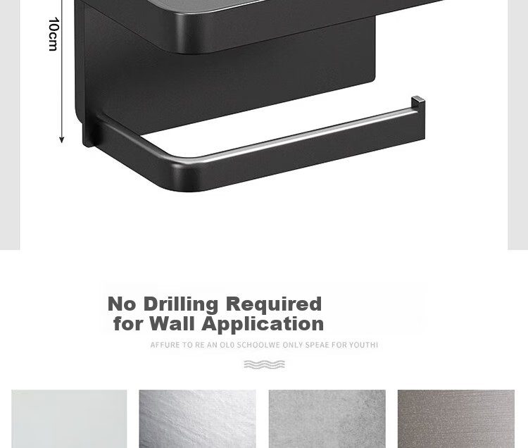 Xinpei Bathroom Tissue Holder, Space Aluminum, No Drilling Required, Double-Layer Paper Towel Dispenser, Toilet Roll Holder, Bathroom Storage Rack 22