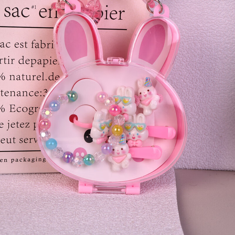 Jiaxiang Children's Necklace Jewelry Gift Box Set for Girls Baby Hair Clips [Seahorse Style 6-Piece Set] 15