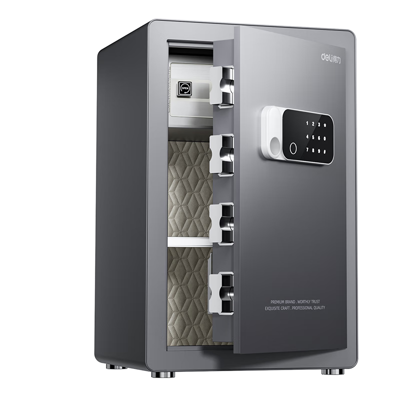 Deli Safe, Home Electronic Password Storage, Office Financial Confidential Box, Automatic Door Opening, Thickened Lock Bolt, 60cm Gray AE641