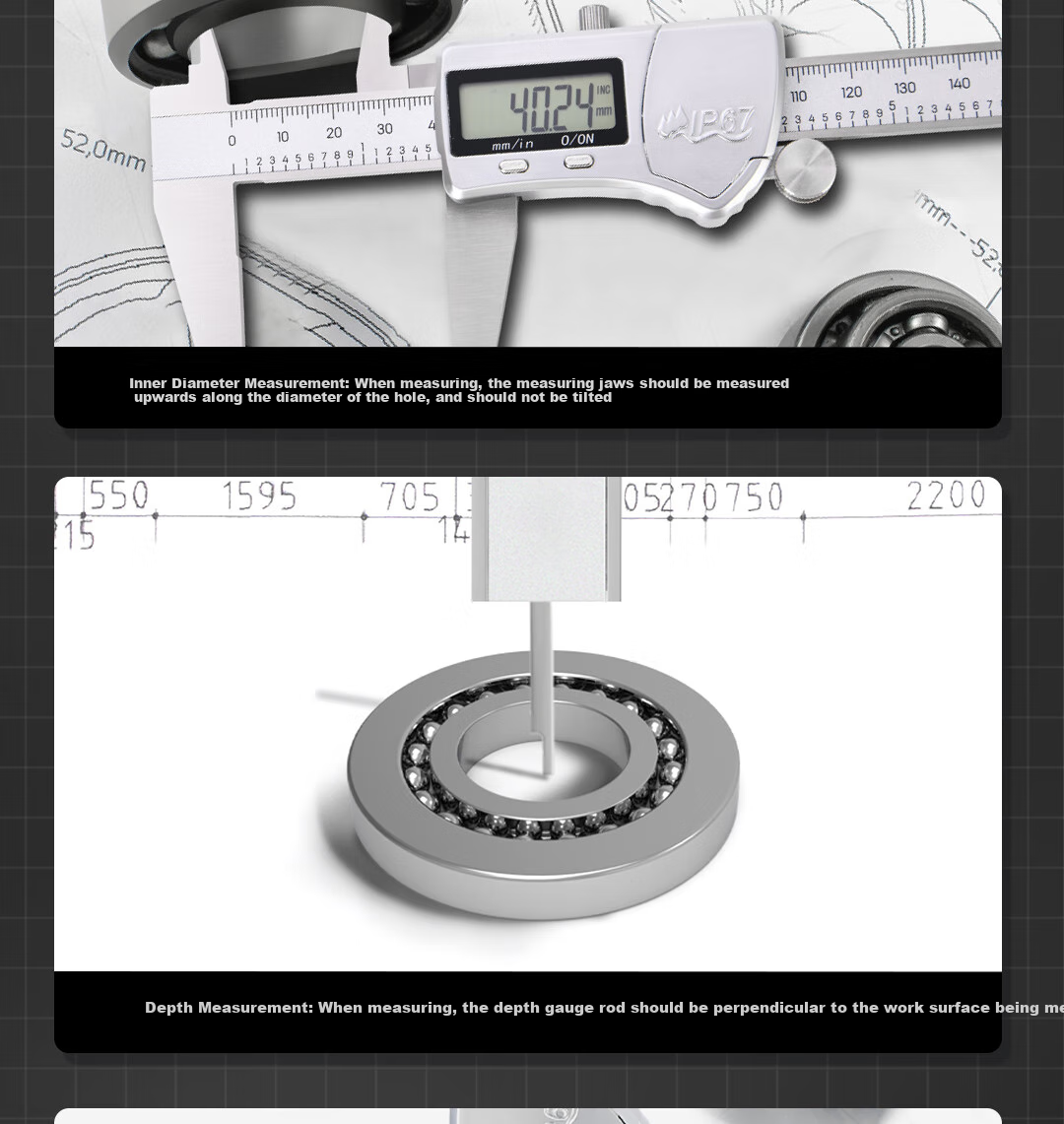 Deli Zinc Alloy Professional Digital Caliper with Stainless Steel Waterproof High Precision Vernier Laboratory Absolute Origin + IP67 17