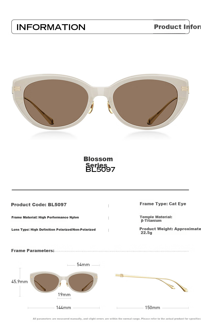 BOLON Sunglasses, Yang Zi's Style Oval Cat-Eye Sunglasses for Men And Women, Driving Sunglasses BL5097A92 9
