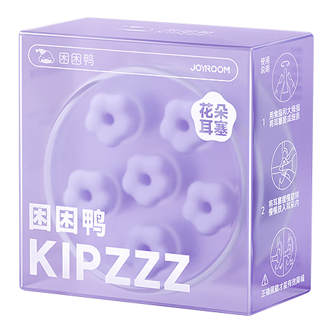 Kunkunya Flower Earplugs, Purple, 6-Pack [Reusable]