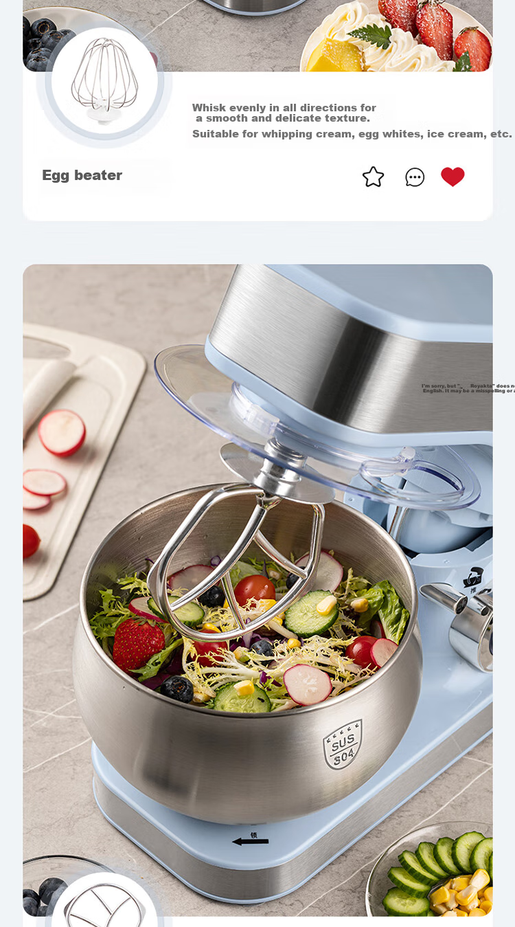 Royalstar Stand Mixer, Large Capacity for Home Use, Multifunctional Dough Kneading And Mixing, Fully Automatic, 1200W High Power, Whipping Milk, Egg White, Cream, Bread Maker, 5 Liters, RM1200Z 9