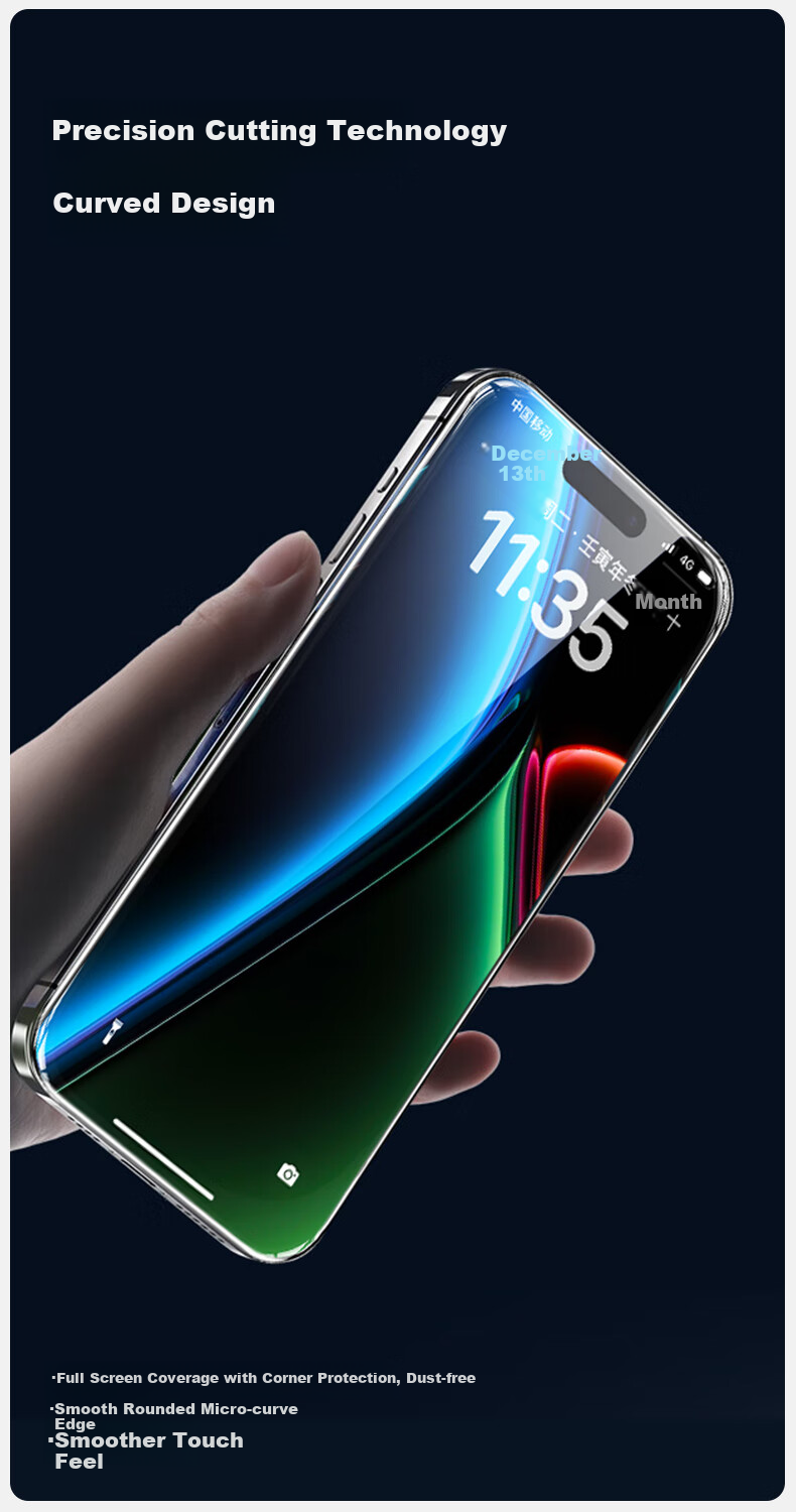 BASEUS AR Corning Film [2.2m SGS Performance Drop-Resistant] Tempered Glass Screen Protector for Apple 16/15, IPhone 16/15 Protective Film, High-Definition Clear Film with Dust-Free Installatio 10