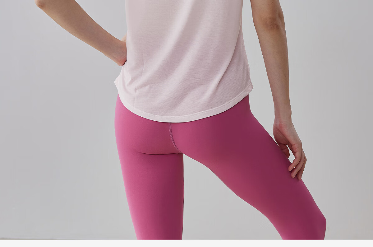 Gigt Quick-Dry Sports Short Sleeve for Women, Summer Tencel Breathable Round Neck Fitness Wear Yoga Top, Light Mist Pink, S 25