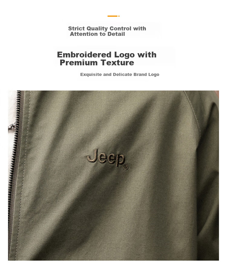 JEEP Men's Jacket, Loose-Fitting Workwear Administrative Outer Coat, Baseball Uniform, Casual Flight-Style Menswear, Army Green, XL 1