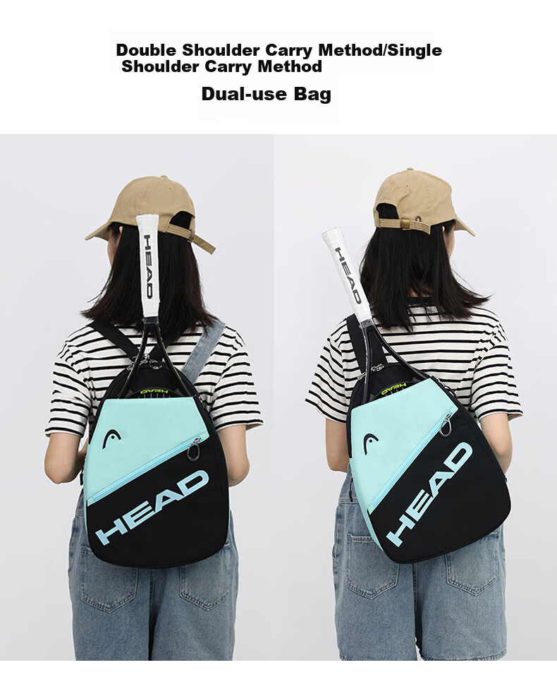 HEAD Tennis Racket Bag, Outdoor Casual Mini Backpack, Student Travel Schoolbag, Badminton Sports Small Shoulder Bag 6