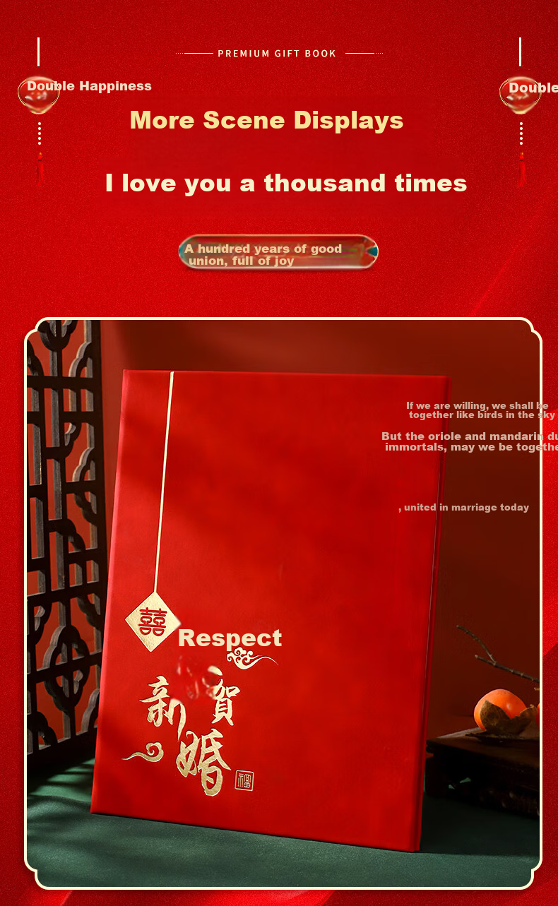Jinyi Wedding Guest Book, Housewarming Gift Book, Birthday Celebration Book, Full Moon Registration Book, Complete Wedding Supplies, Social Gift Ledger, "Wujia Youxi" (Leather Guest Book) A4 13