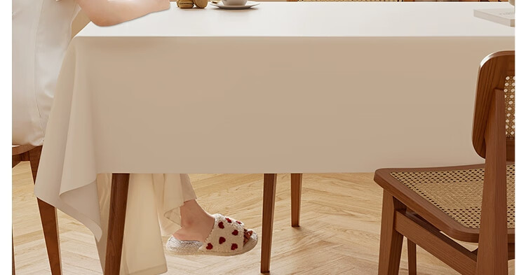 Langge 2026 New Luxury High-End Lambskin White Tablecloth, Washable Waterproof Oil-Proof Coffee Table And Dining Table Cover Mat 7