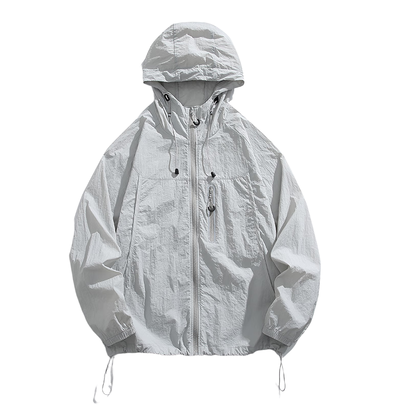 :CHOCOOLATE Unisex Couple Summer New Ice Silk Quick-Dry UV Protection Skin Jacket Gray M