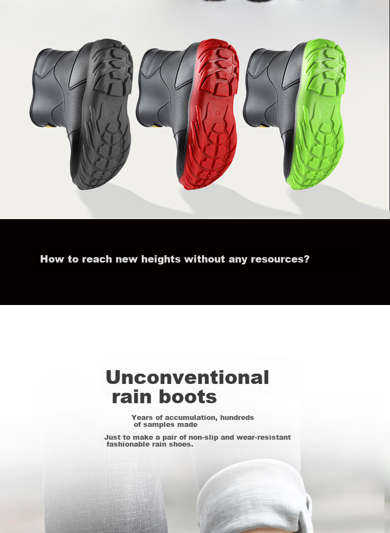 FOOTOPPO Rain Boots for Men, Mid-Calf Waterproof Shoes, Adult Water Boots, Fashionable Rubber Shoes, Water Boots for Wome 2
