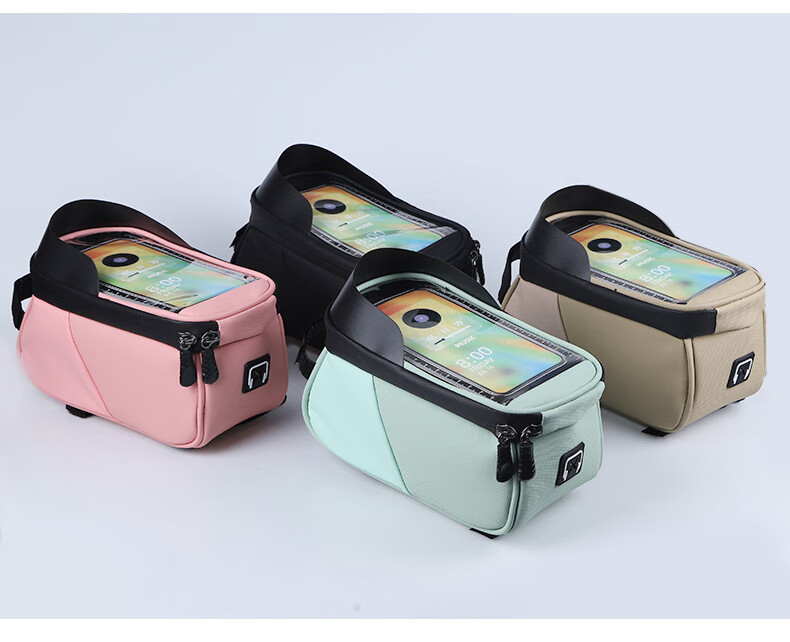 40,000 Kilometers Bicycle Front Frame Bag Mountain Bike Phone Storage Bag Waterproof Front Hanging Pack Cycling Gear Black 6
