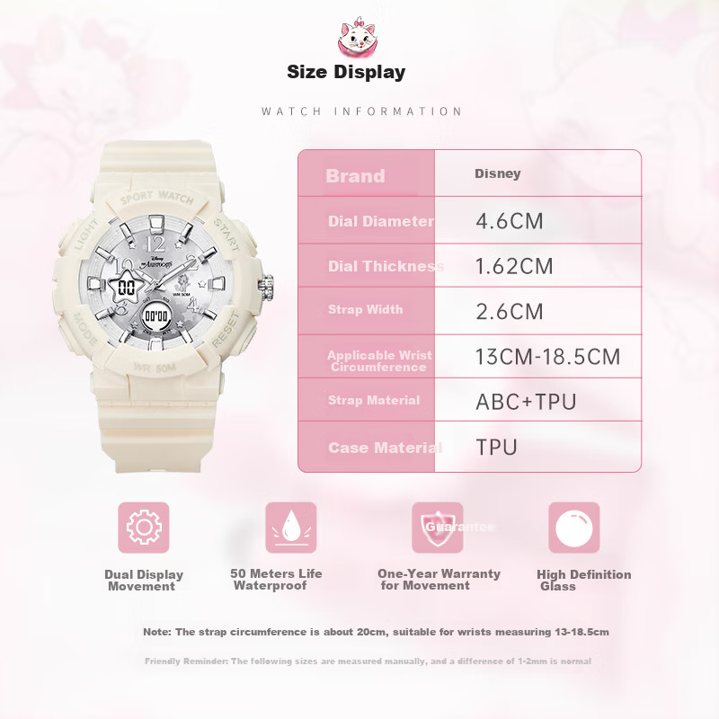 Disney Watch for Women Students, Simple Waterproof Quartz Watch, for Teenagers And High School Girls, Exam Watch MK-11893W 7