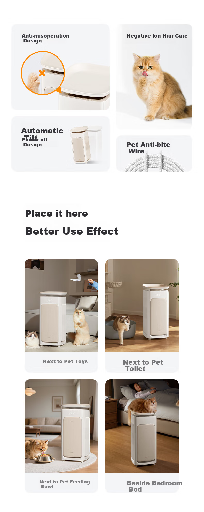 IAM HarmonyOS Smart Pet Air Purifier for Cat Hair Removal, Allergen Elimination, Lint Collection, Cat Companion, Cat Hair Purifier, Sterilization, Deodorizing U7 Pro Gift 6