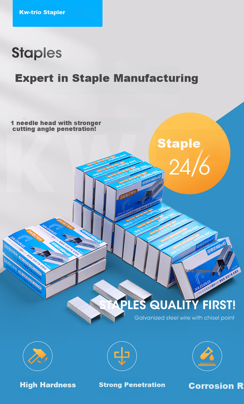 KW-Trio Small Size No. 10 Staples, 0100 Staples with Strong Penetration And Corrosion Resistance, 10 Boxes Can Staple 2-15 Pages 1