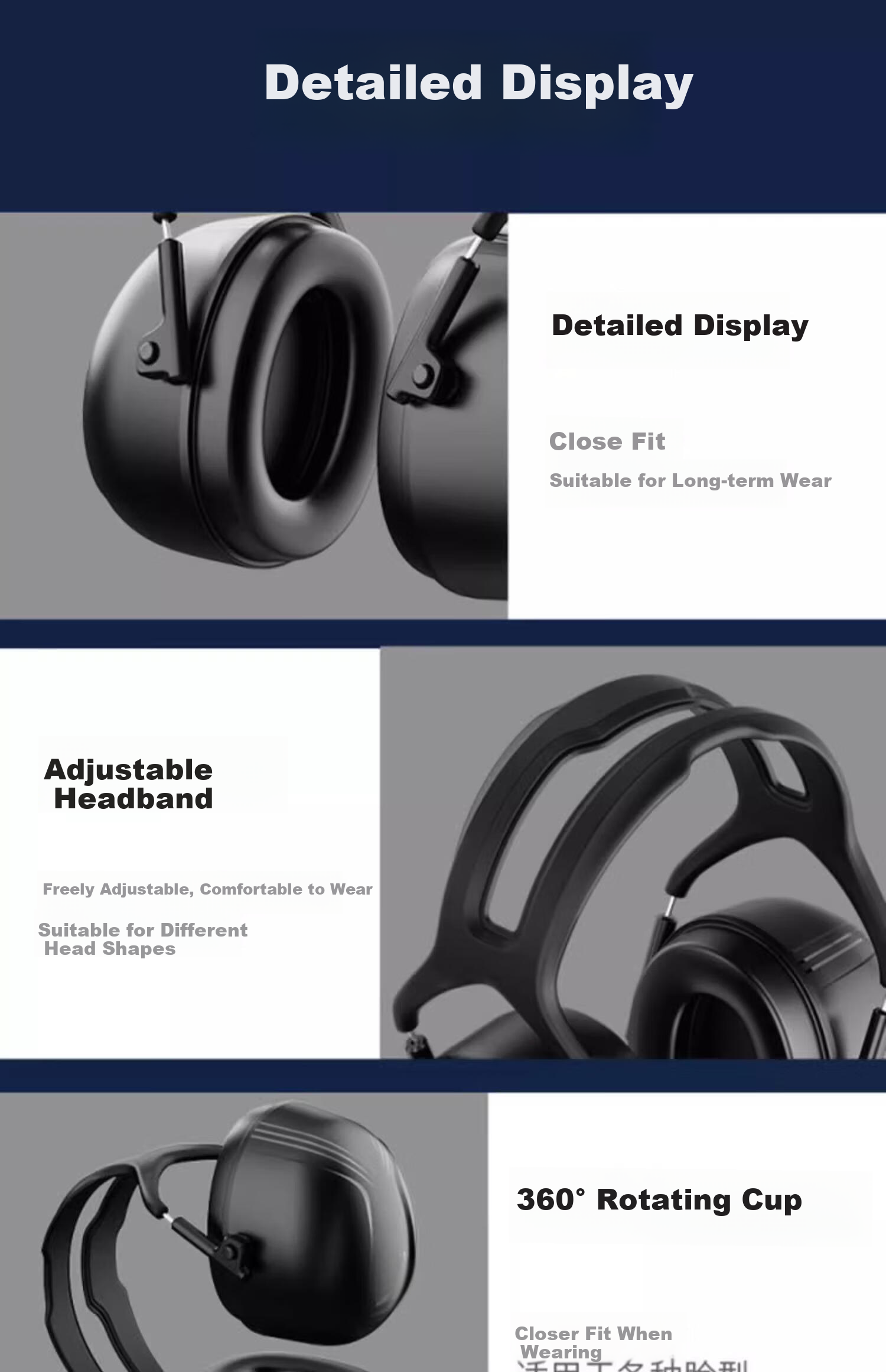 Anpinxing 7001 Soundproof Noise Reduction Earplugs, Industrial-Grade Professional Powerful Noise-Blocking Earphones And Ear Cups, Safety Protection Workwear, 1 Pair 19
