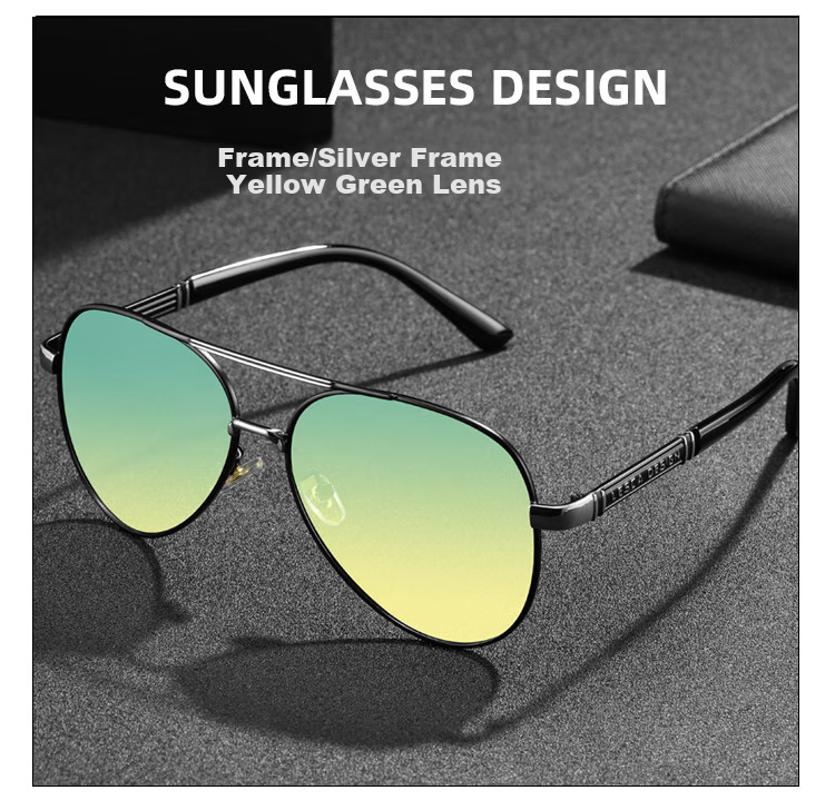 GOGOSOON New Pilot Sunglasses for Men, Driving-Specific Glasses, Photochromic Polarized Driving Sunglasses, Light-Sensitive Day And Night Fishing Sunglasses 18