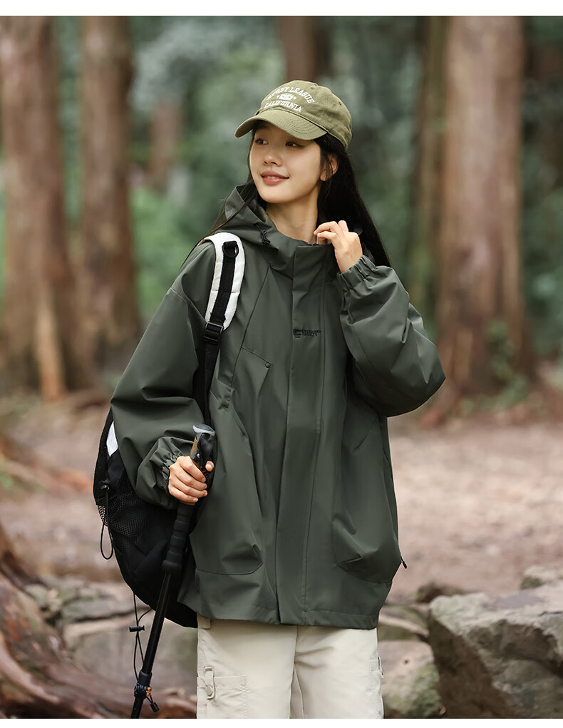 JEEP SPIRIT Unisex Purple Outdoor Windproof Waterproof Mountaineering Jacket L 3