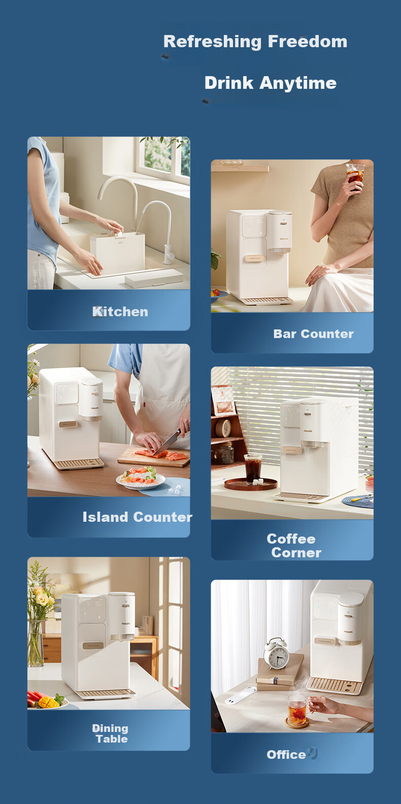 PHILIPS Ice Maker And Water Dispenser, Cooling And Heating Type, Ice Machine for Smoothies And Cubes, No Installation Required, All-In Four-In Water Dispenser, ADD8240 Bingjing C1 28