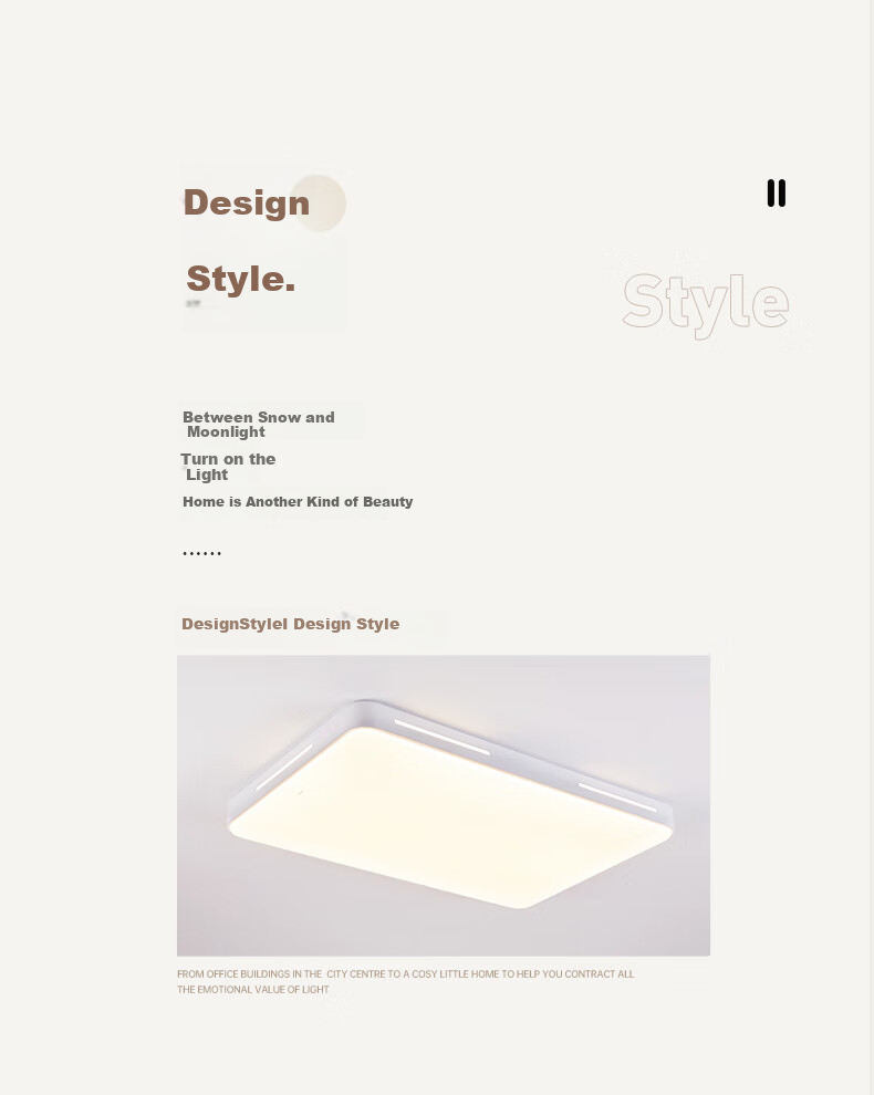 CHNT Ceiling Light, Living Room Main Light, Dimmable, Simple Cream Style LED Bedroom Lighting Set, 108W 2