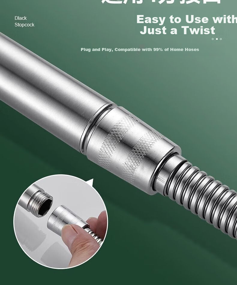 OPLSED [Germany] 304 Stainless Steel Pressure-Boosting Five-Speed Shower Head, Handheld Bathing Sprayer for Home Use, OP-BXG003 10