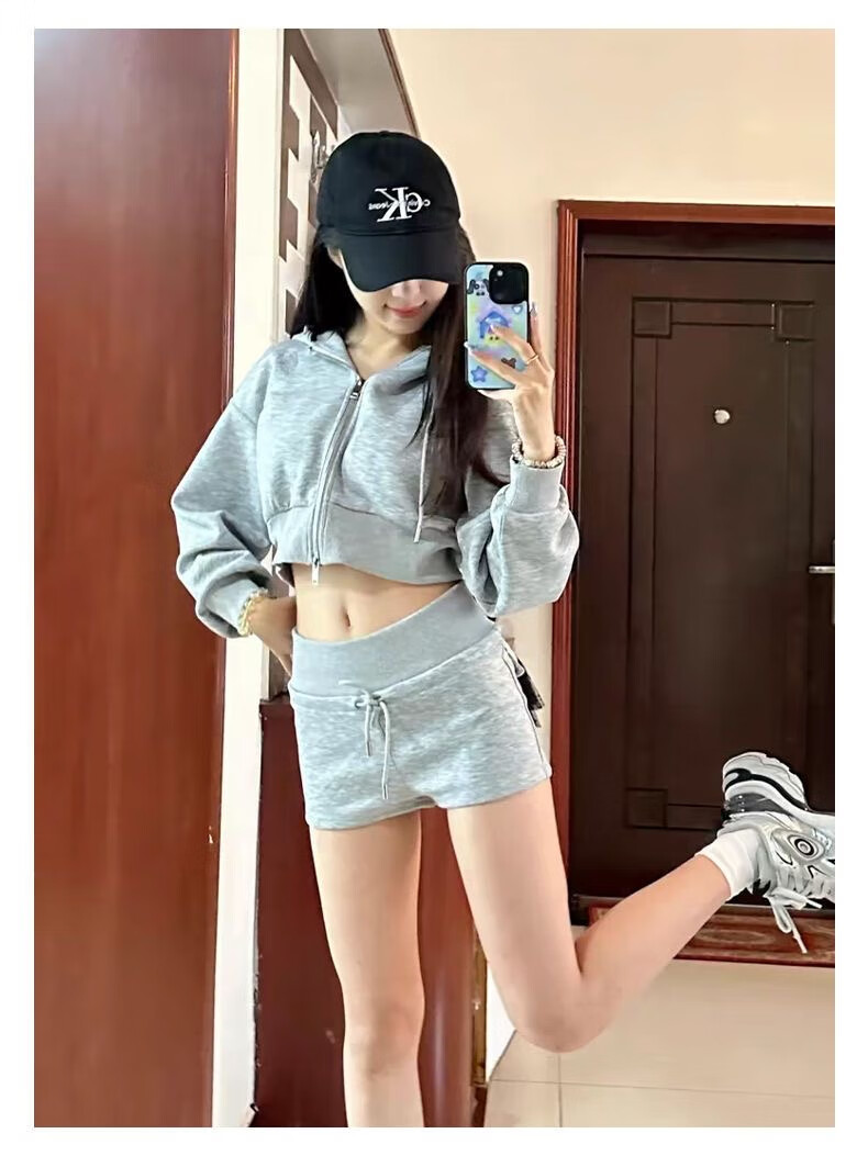 Langsha Women's Sports Shorts 2026 New American Slimming Three-Quarter Casual Drawstring High-Waist A-Line Hot Pants 15
