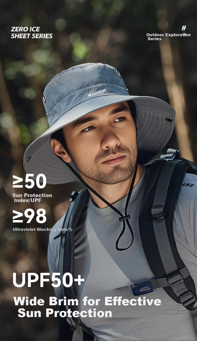 Huili Sun Protection Hat for Men And Women, Quick-Drying Summer Visor Cap, Outdoor Cycling Hiking Hat, Casual UV-Resistant Fisherman Hat, Trendy 3
