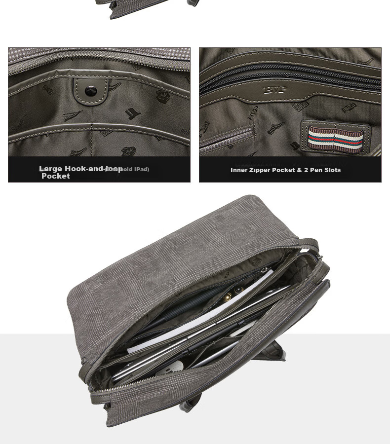 BVP Men's Briefcase, Business Casual Handbag, Fashionable Horizontal Style Men's Bag, Large Capacity Laptop Bag, Birthday Gift 25