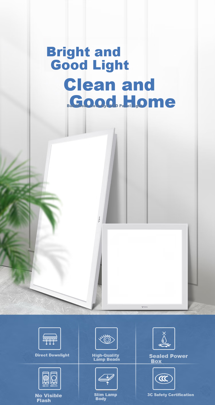 BULL Ceiling Light, LED Square Panel Light with Metal Frame, Kitchen And Bathroom Light, 12W, Color Temperature 5700K 1