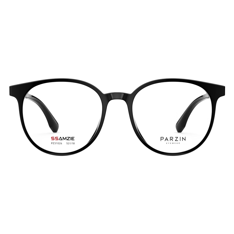 PARZIN Myopia Glasses Frame, Fashionable Round Frame for Men And Women, Lightweight Plain Glasses, Can Be Fitted with Prescription Lenses, 31026