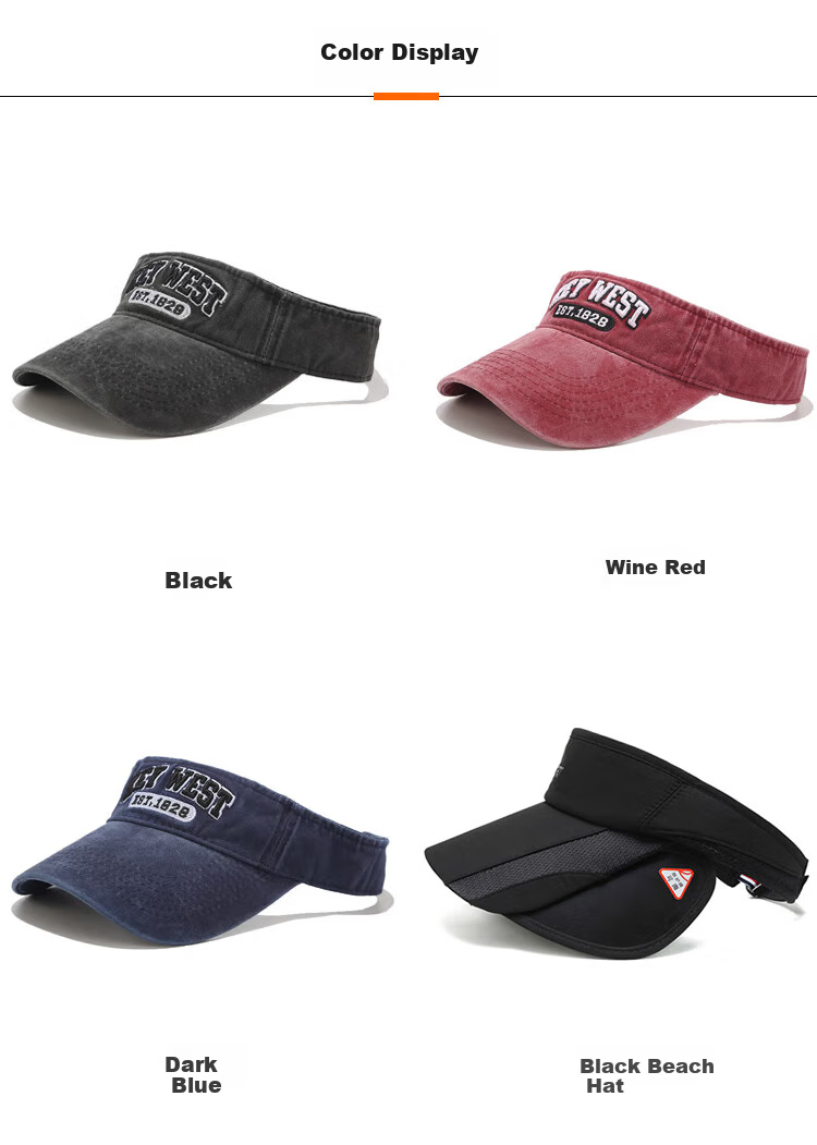 GLO-STORY Visor Hat for Men And Women, Sun Hat for Ladies, Summer Sun Protection Adjustable Brim Beach Hat, Cycling Sun Hat 7