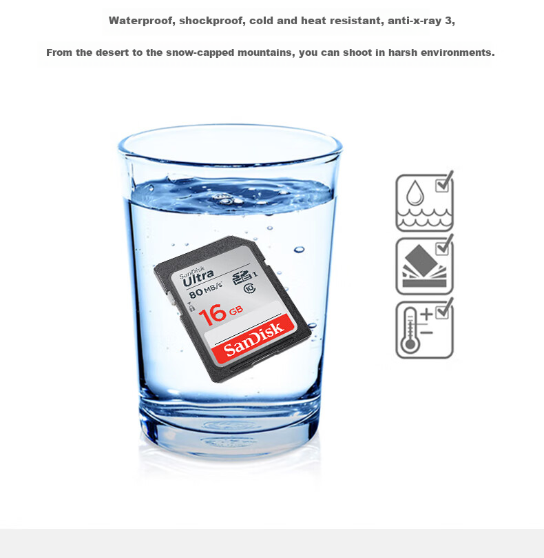Sandisk 16GB SD Memory Card, C10 Extreme High-Speed Edition, Read Speed 80MB/s, Full HD Capture, Ideal Companion for Digital Cameras 5