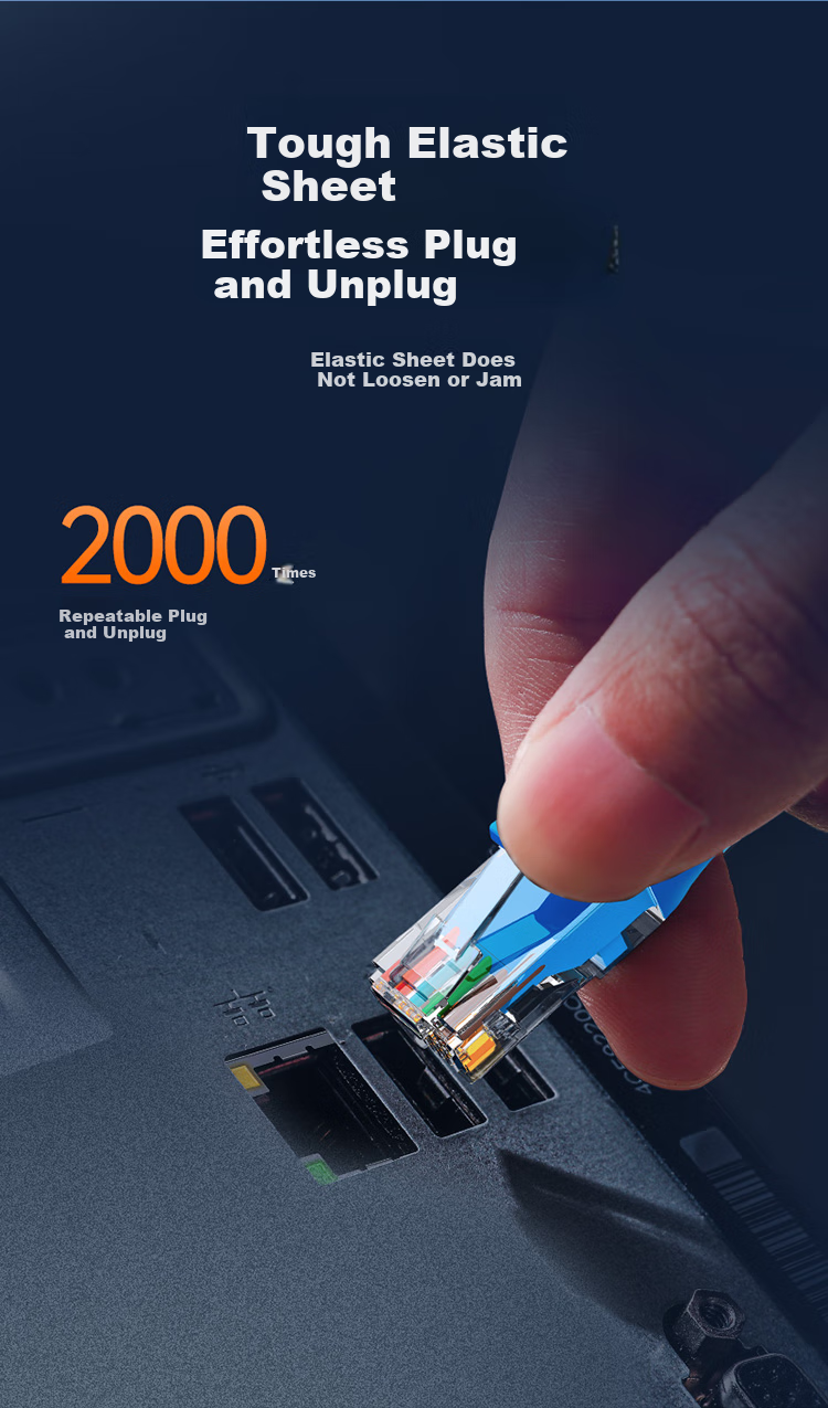 SAMZHE CAT6 Ethernet Cable, Gigabit High-Speed Broadband Cable, CAT6 Engineering Monitoring Computer Router Network Connection Home Patch Cord, 8-Core Twisted Pair, Blue, 8 Meters, LWD6080 12
