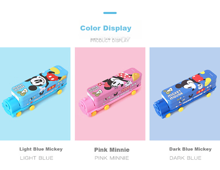 Disney Elementary School Pencil Case, Double-Layer Large Capacity Pen Box, Creative Multifunctional Train-Shaped Pencil Case, Girls' Children's Study Supplies Graduation Gift, Froze 5