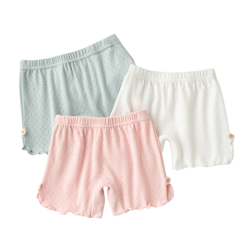 Babyprints Girls' 3-Pack Cotton Safety Shorts Anti-Exposure Boxer Briefs Summer Underwear Size 150