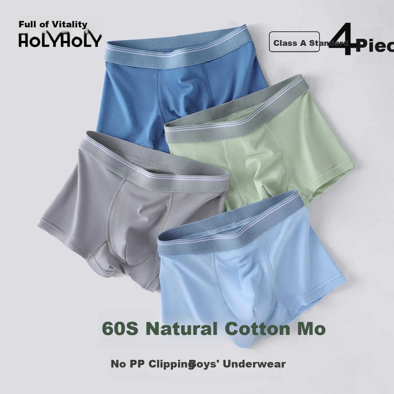 Hzasz Youth Cotton Underwear for Boys, No Chafing, Boys' Boxer Briefs, No Pinching PP, Mid to Big Kids Puberty Shorts