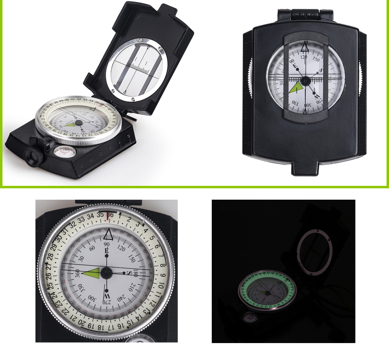 BIJIA Multifunctional Professional Compass, Outdoor Hiking Compass, Geological Compass with Fluorescent Ring, High Precisio 12