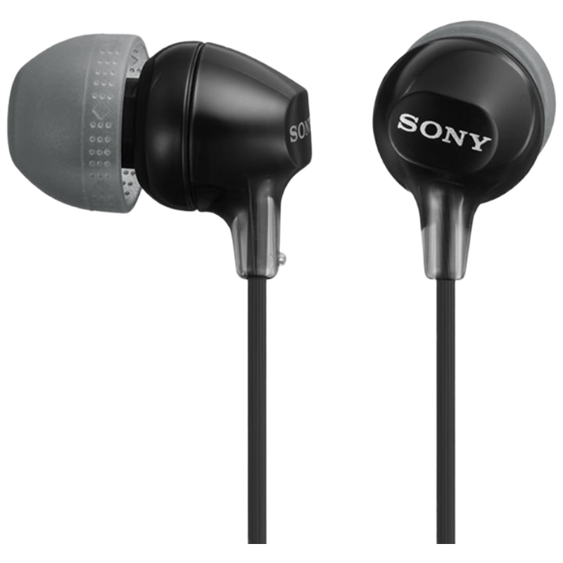 SONY MDR-EX15AP In-Ear Wired Headphones with Microphone High-Quality Sound Black Travel Companion Gift