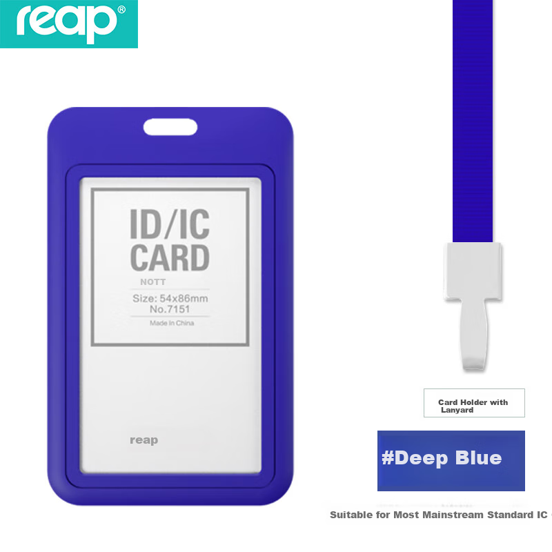 ID-карта "Reap", вертикальный стиль, темно-синий